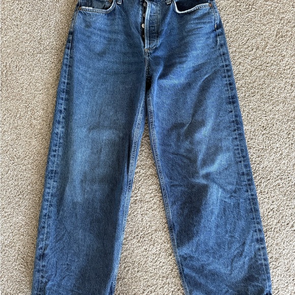 Agolde Blue low slung baggy jeans 26 - Picture 2 of 6